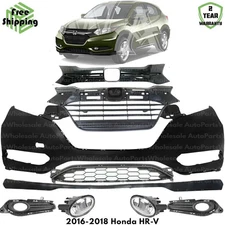 Front Bumper Cover Fascia & Grille Assembly Kit For 2016-2018 Honda HR-V