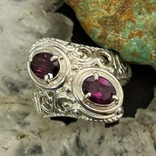 Carolyn Pollack Sterling Silver Faceted Tourmaline Doublet Ring Size 8 For Women