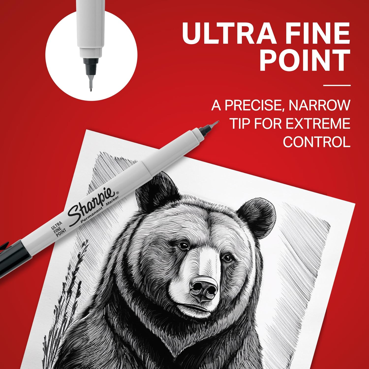 Permanent Markers, Ultra Fine Point, Black, 2 Count - Home, School, Office Suppl