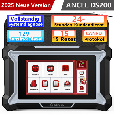2026 ANCEL DS200 Elite Profi Diagnosegerät Auto OBD2 Scanner TPMS EPB SAS DPF