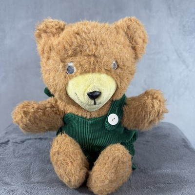 Vintage Corduroy Bear Plush Googly Eyes Removable Jumper Appears Handmade? 14''