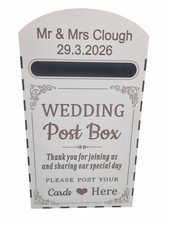 Post box Personalised  Wedding laser cut White MDF