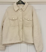 H&M cream fleece button up jacket size XL