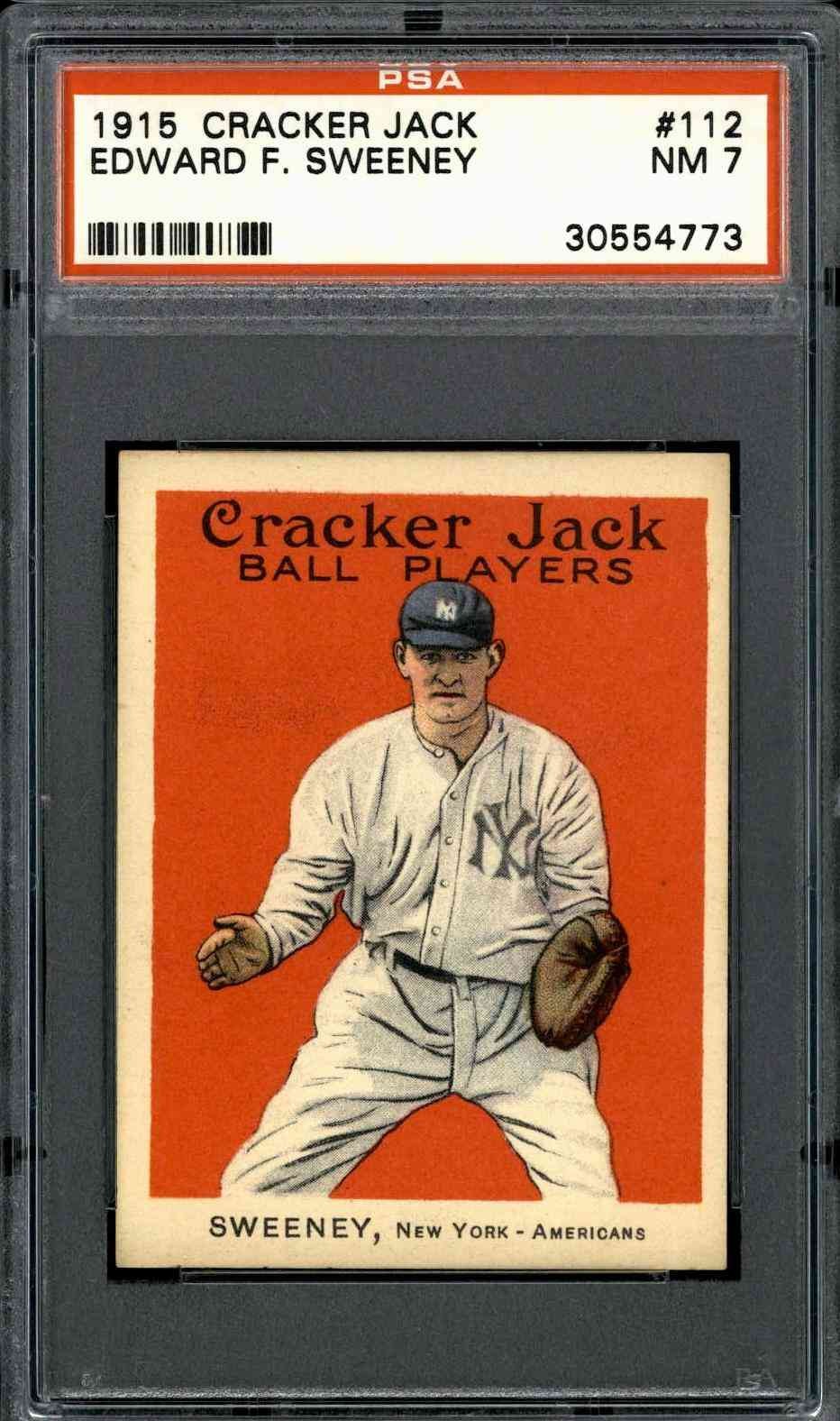 1915 Cracker Jack #112 Edward F. Sweeney - PSA 7