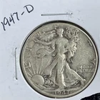 1947-D 50C Walking Liberty Half Dollar. 90% Silver.   #2011￼