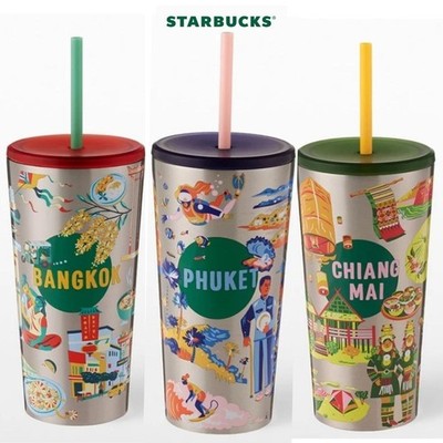 Starbucks Stainless Steel Discovery Cold Cup 16oz Bangkok Chiang Mai Phuket