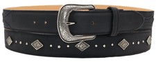 Silverton West Concho 5C All Leather Western Belt (Black)