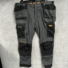 Dewalt Work Trousers 38 Inch Waist Pro Stretch Slim Fit 29 Leg Short Grey Black