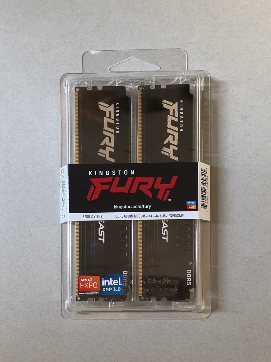 Kingston FURY Beast 32GB (2x16GB) 6000MT/s DDR5 CL36 Desktop