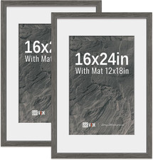 High-End Grey 16x24 Poster Frame 2 Pack with Polished Plexiglass