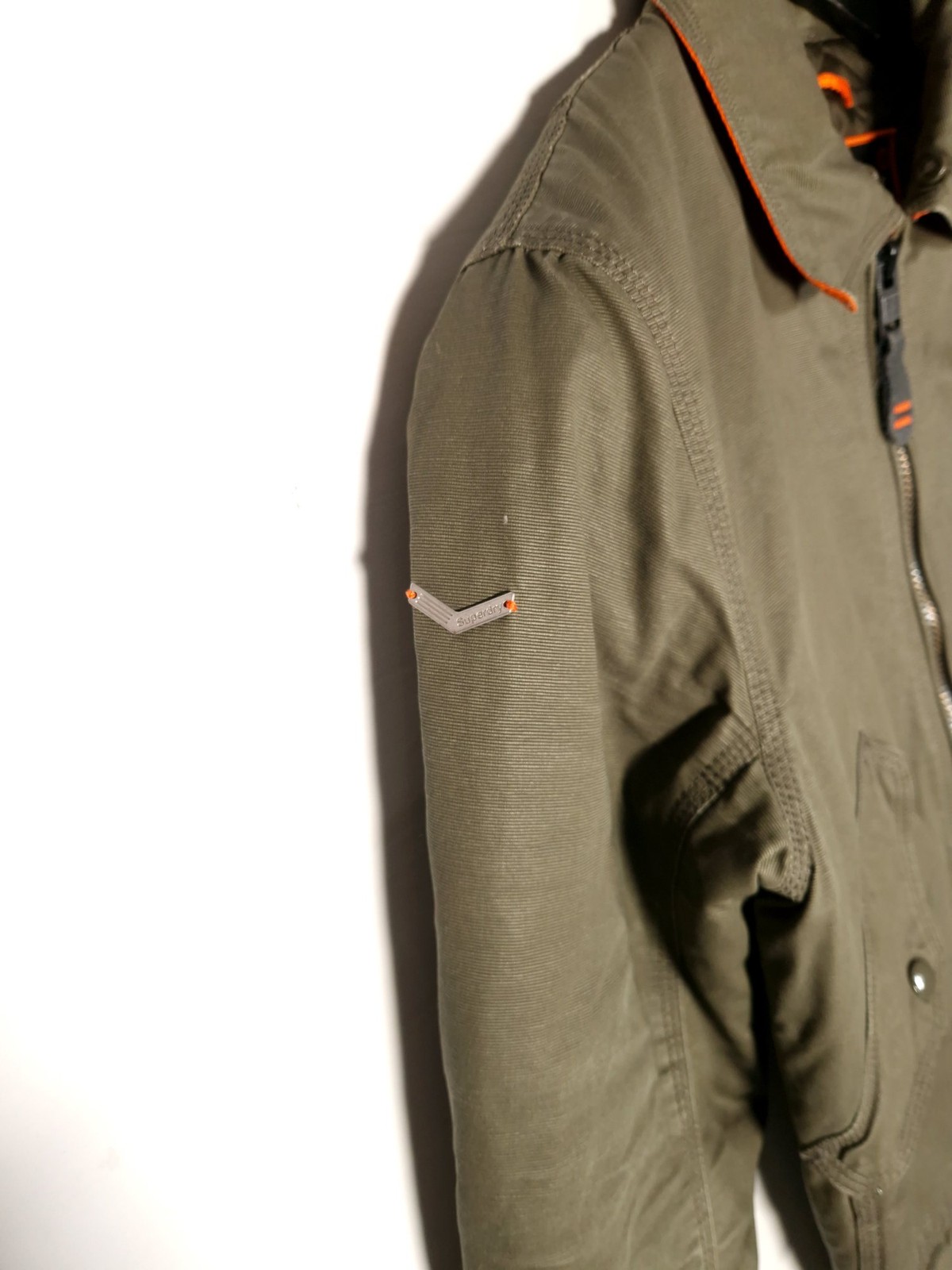 Superdry Flight Jacket Size Medium Men's Deep Khaki Padded Aviator Bomber image 5