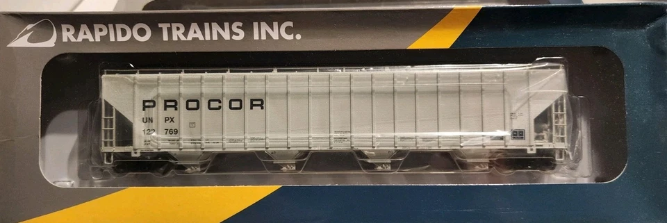 Rapido HO Scale PROCOR 5720 COVERED HOPPER UNPX BLACK SOLID MID #122769 - Image 2 of 3