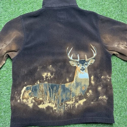 Men’s Wildkind Deer Fleece Jacket XL Brown Zip-Up Nature Outdoors Camping image 4