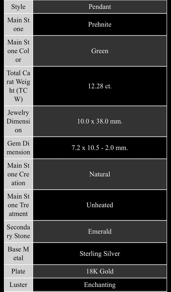 Colgante hecho a mano de prehnita verde y esmeralda enchapado en oro 925 Foto 3 de 3