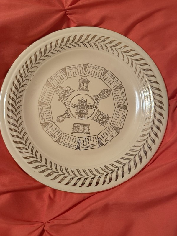 Fiesta  1955 Calendar Plate 9.5” Plate EXCELLENT