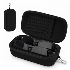 Double Eyeglasses Case,Hard Shell Glasses Case Travel Sunglasses Black