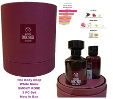 3 PC The Body Shop White Musk Smoky Rose EDT Lotion Shower Gel NIB Read