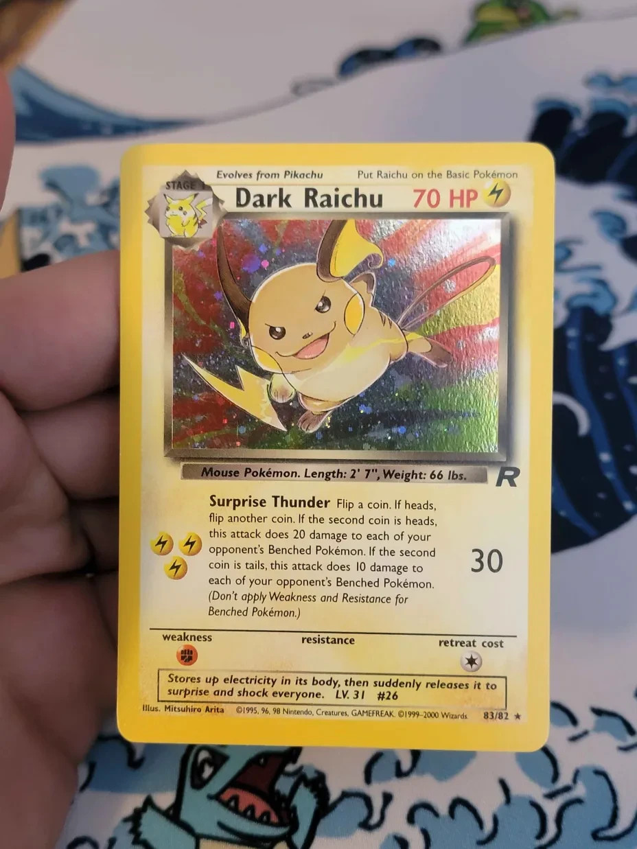 Pokémon Card 83/82 Dark Raichu NM- Holo WOTC Vintage Team Rocket