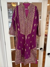 Vintage Purple Gold Kaftan Caftan Embroidered