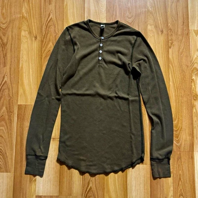 American Apparel Dexter Morgan Men's Thermal Henley Long Sleeve Knit T-Shirt S - Image 1 of 4