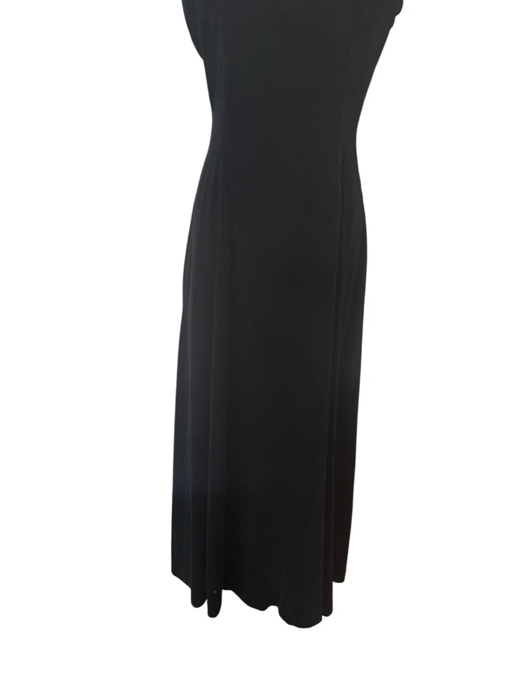 Vestido midi vintage Kenar de terciopelo negro talla 4 bruja caprichoso hada grunge Y2K Foto 3 de 4