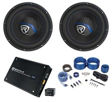  2 Rockville K5 W12K5S2 12" 1400w 2 Ohm Car Subwoofers Mono Amplifier Amp Kit