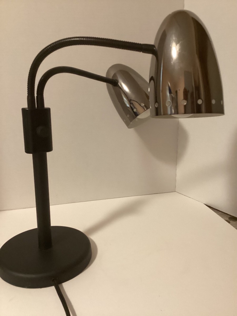 Double Gooseneck Metal Lamp Flexible Reading Art Deco Lamp Works