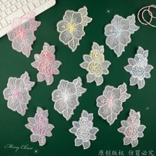 10PCS Flower Embroidery Patch Lace Applique DIY Craft Sew On Patches