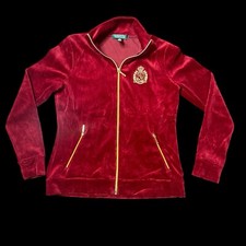 Vintage Lauren Ralph Lauren Velvet Full Zip Jacket Gold Crest Womens PS Velour