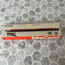 Open box 8 ct Col-erase FABER CASTELL lead color pencils 20005 Carmine 1277