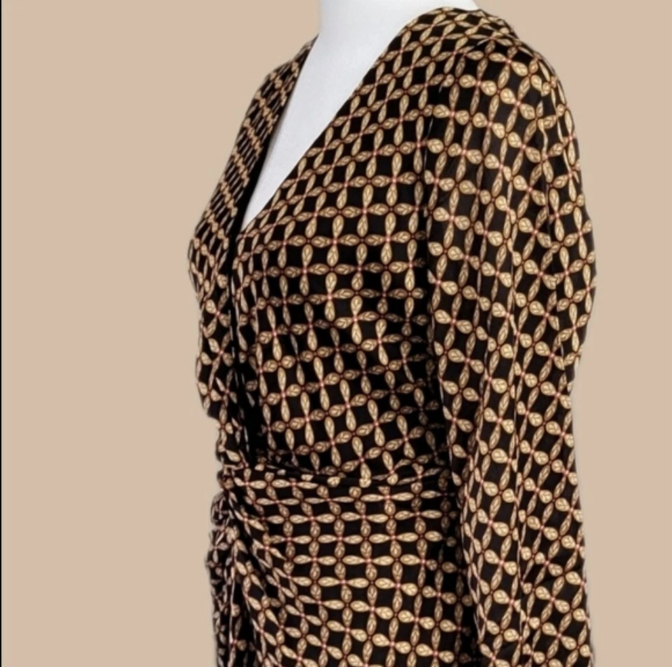 VALENTINO Minidress Valentina rosa visone nuova con etichette finta confezione nodo anteriore manica a campana taglia Med $139