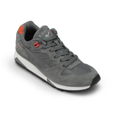 Sneaker Schuhe Mann Diadora Modell V7000 Nyl II Steel Grau/Vermillion Orange