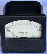Vintage WESTON AC Voltage Indicator Voltmeter Model 734 Instrument Gauge (0-130)