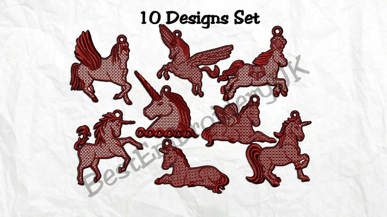 MACHINE EMBROIDERY DESIGNS - 10 FSL UNICORN EMBROIDERY DESIGNS - PES DST JEF...