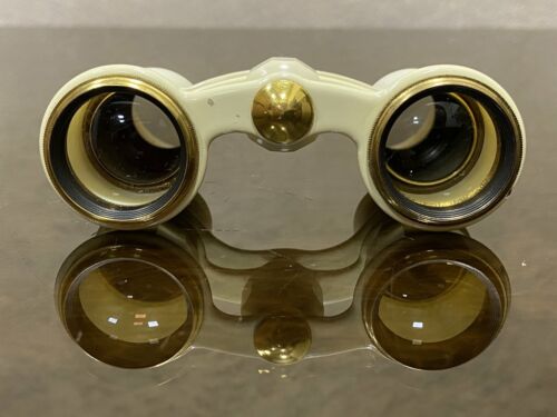 VINTAGE SOVIET USSR BINOCULARS / THEATER OPERA GLASSES 2.5 x 24 & LEATHER CASE - Picture 2 of 12
