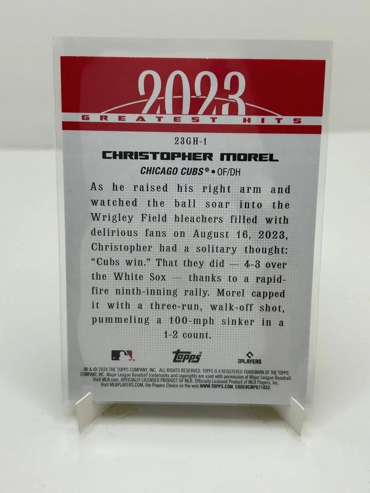 Christopher Morel Greatest Hits 2024 Topps Series 1 #23GH-1 Chicago Cubs - Image 2 of 2