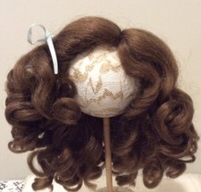 9  Light Brown Synthetic Mohair Wig with Hand Tied Side Part