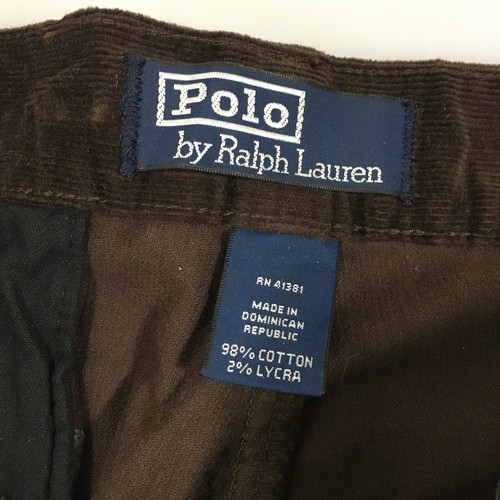 Polo Ralph Lauren 34 x 26 Brown Corduroy Pants Trousers Flat Front - Picture 6 of 6