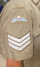 RM Sergeant Chevrons For British RM Stone Shirts No2 Khaki White Stripe RN NEW