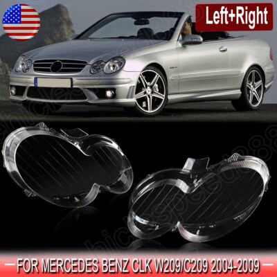 Pair Front Headlight Lens Cover For 2004-2009 Mercedes-Benz W209 CLK280 CLK500