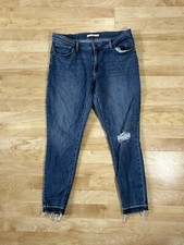 Womens Levis 711 Skinny Jeans Denim Mid Rise Distressed size 32