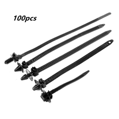 vivision long cable strap type-C ヴィヴィジョン 100pcs Push Mount Winged Cable Ties Car Chassis Nylon Zip Tie Self
