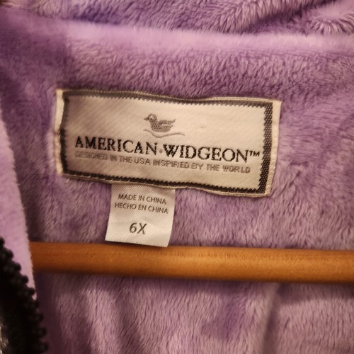 American Widgeon Girls 6x Plush Faux Fur Soft Purple Hooded Coat Jacket Zip Coat - Picture 11 of 15