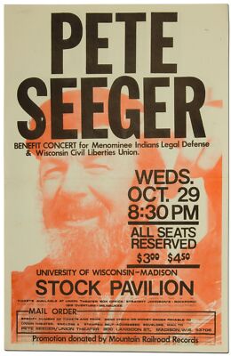 Broadside Pete Seeger Benefit Concert for Menominee Indians Legal Defense 1st ed
