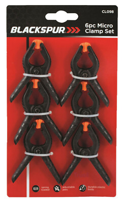 Set of 6 Micro Spring Loaded Clamp Set Strong Plastic Small | eBay