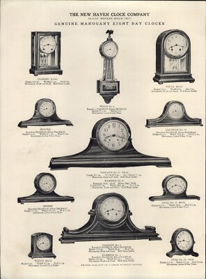 1917 PAPER AD New Haven Clock Eight Day Tambour Tuxford Theta No 15 6 2 1 Author