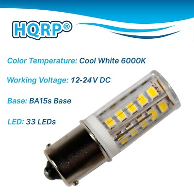 HQRP BA15s 33 SMD LED Bulb - Replacement For 1156, 1141 - Cool White, 6000K