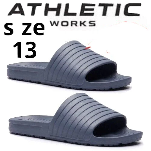 Athletic Works Adult Men s SIZE 13 Tunnel Slide Sandal COLOR BLUE