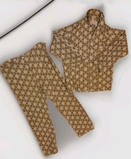 1960s Hadway Pajama Set VTG Single Pocket Pajama Top  Pants  Adj Button Waist 