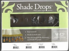 Set of 12 Clear Glass Leaf Shade Drops